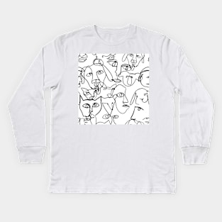 Abstract faces Kids Long Sleeve T-Shirt